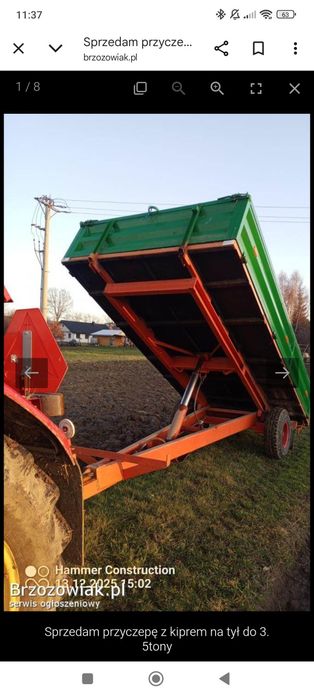Sprzedam przyczepę jednoosiową z kiprem