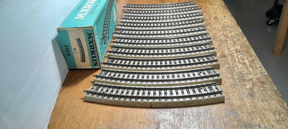 Lote de 10 vias curvas M 5100 Marklin H0 usadas
