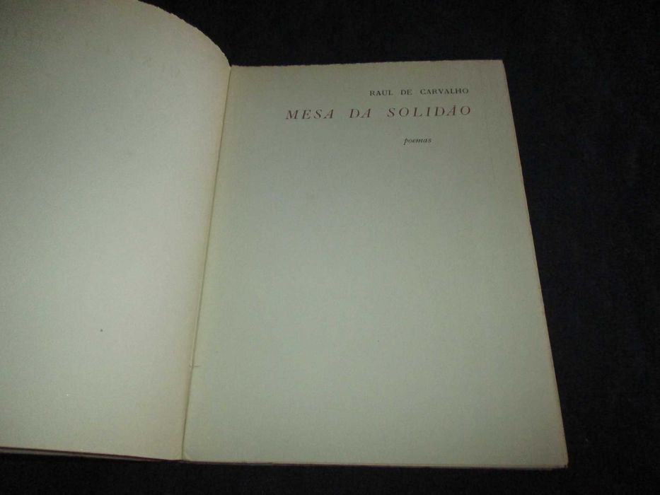 Livro Mesa da Solidão Poemas Raul de Carvalho 1ª edição Autografado
