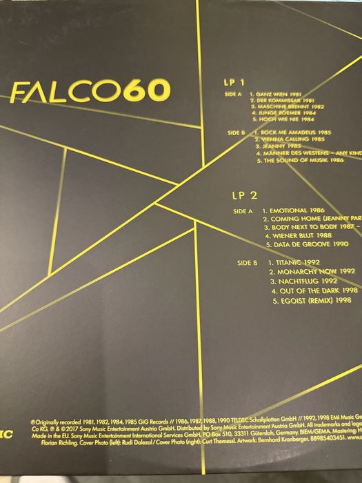 Falco - 60 - 2 Zolte Vinyl LP