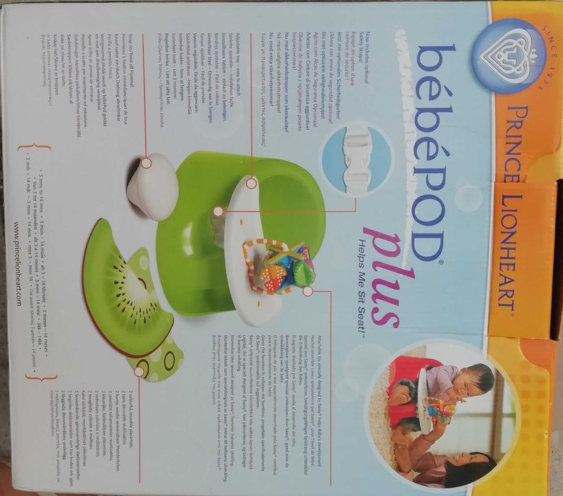 Prince Lionheart bebePOD Flex Plus Baby Seat - cadeira bebe Vermelha