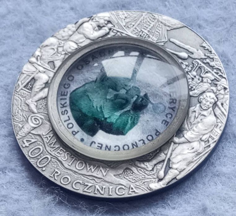 10 злотих.  2008р. " Польські поселення в Північній Америці". СРІБЛО.