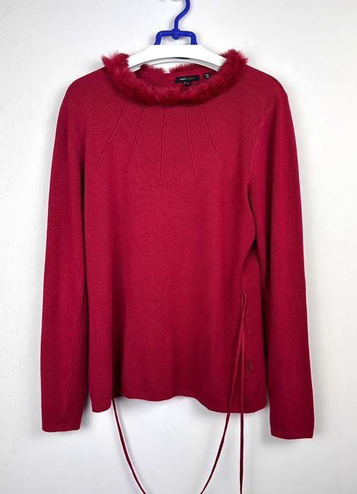 Sweter damski BCBG MAXAZRIA czerwony rayon jedwab r. XL