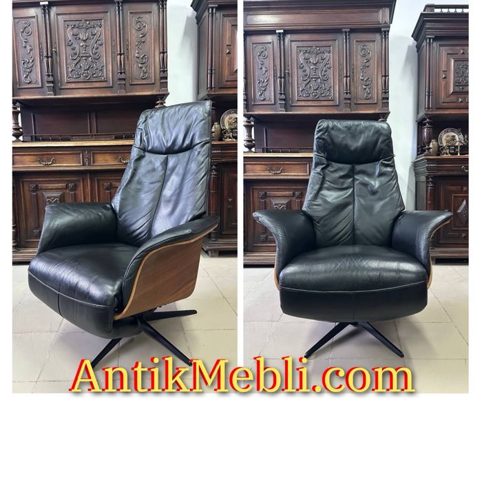 Шкіряне крісло реклайнер кресло кожа 4178