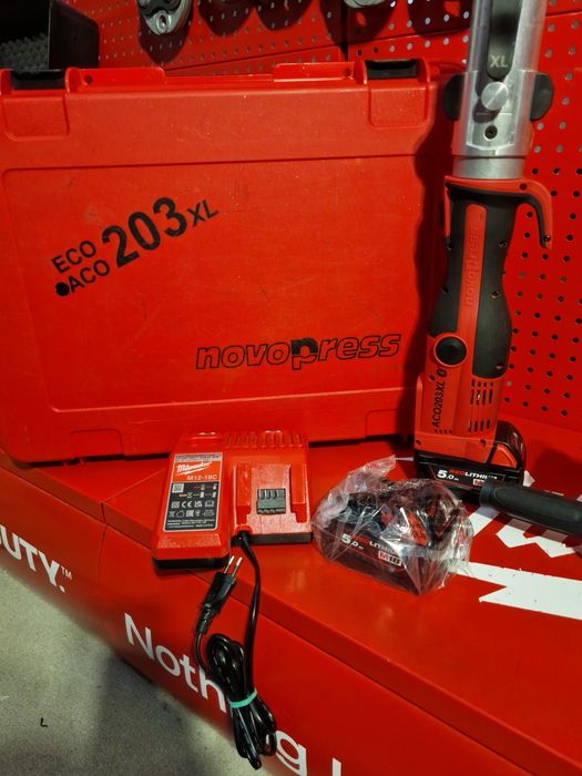 Zestaw Novopress ACO 203XL M76.1 + M88.9 + Adapter ZB221 Geberit Mapress Milwaukee Hilti Rems Ridgid M7
