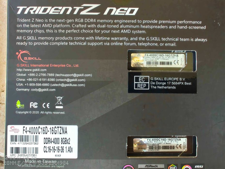 Memória RAM DDR4 32GB Trident Z Neo
