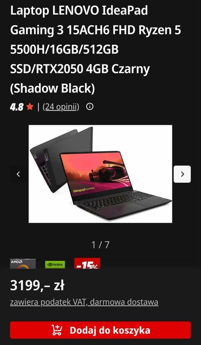 Laptop gamingowy Lenovo