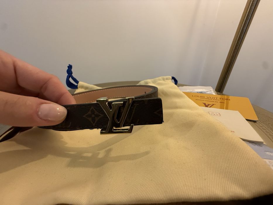 Pasek skórzany Louis Vuitton dwustronny monogram