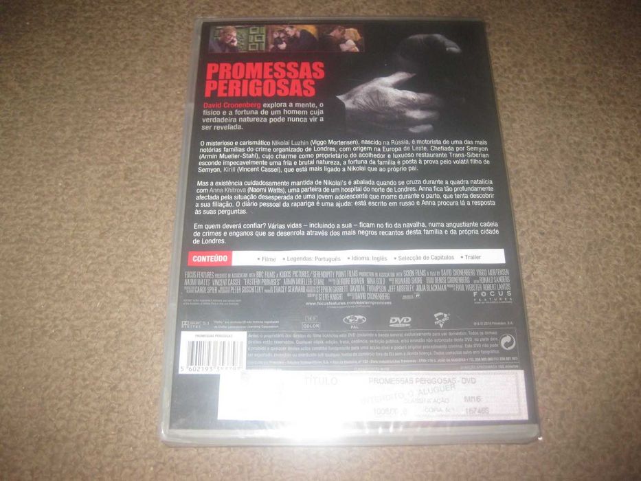 DVD "Promessas Perigosas" de David Cronenberg/Selado!