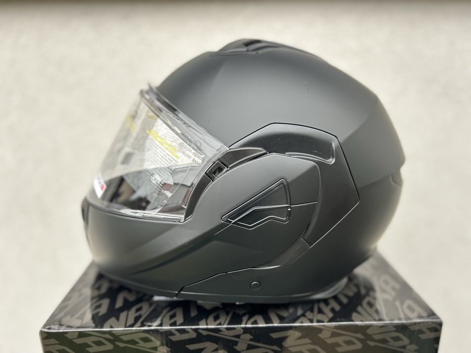 Kask motocyklowy modulowy NAXA rozmiar XL 61-62cm, czarny, Szczekowy!