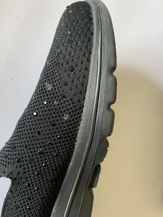 Мокасини skechers ultra go р.39 чорні зі стразами кросівки тапочки балетки туфлі жіночі