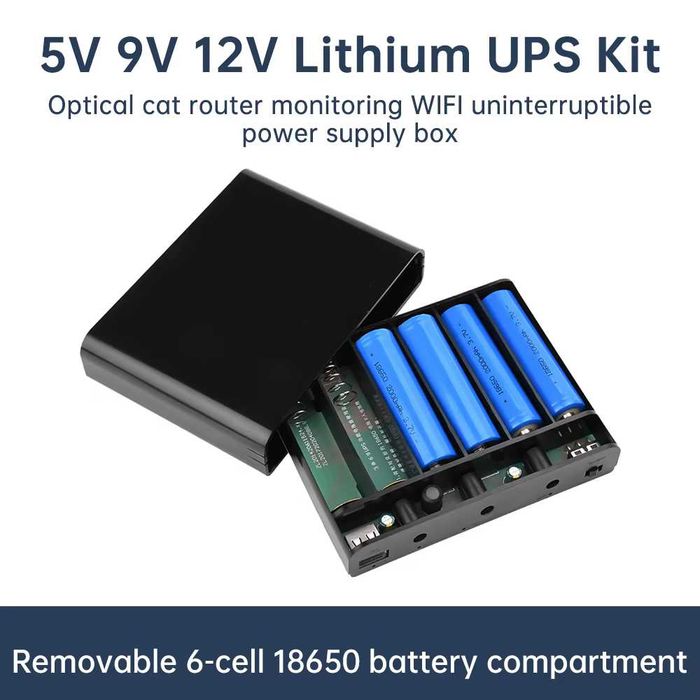 Бесперебойник, повербанк, корпус ИБП ДБЖ UPS 5V/9V/12V для роутера, модема