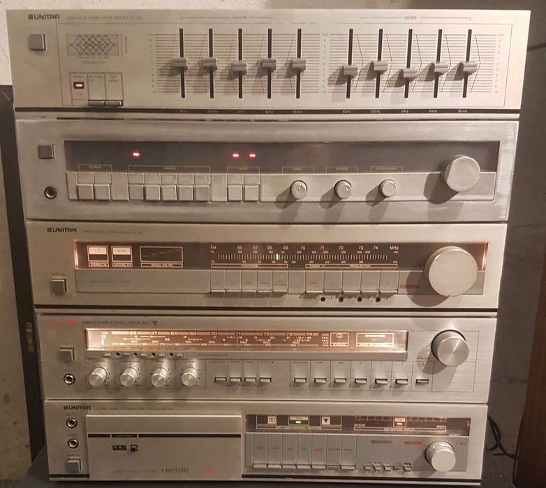 wieża stereo Unitra PRL + 2 głośniki 30W