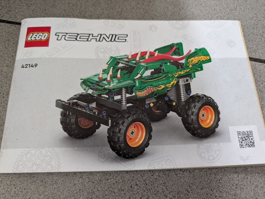 LEGO Technic 42149 Monster Jam Dragon pull back krokodyli pojazd teren
