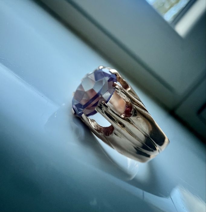 Золотое кольцо александрит.СССР.Золота каблучка з олександритом.