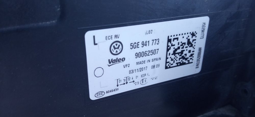 Фари фара передня ліва права VW e-Golf 7 VII Full LED е-Гольф еГольф