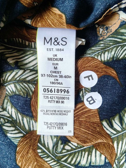 Сорочка чоловіча. Рубашка мужская. M&S. Розмір M, L