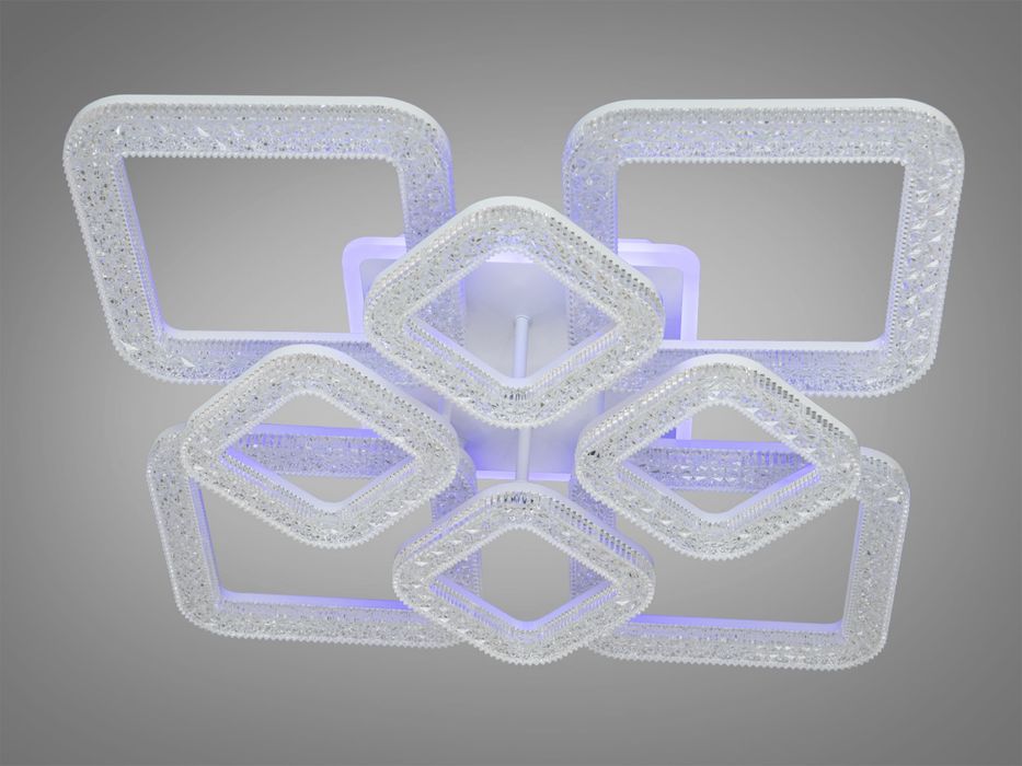 Стельова світлодіодна люстра з пультом, 130W чорна окантовка