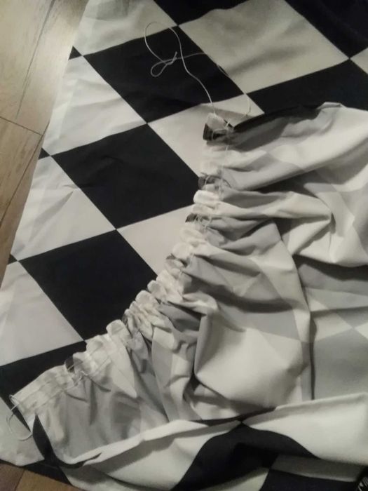 Zasłona grafitowo -  biała