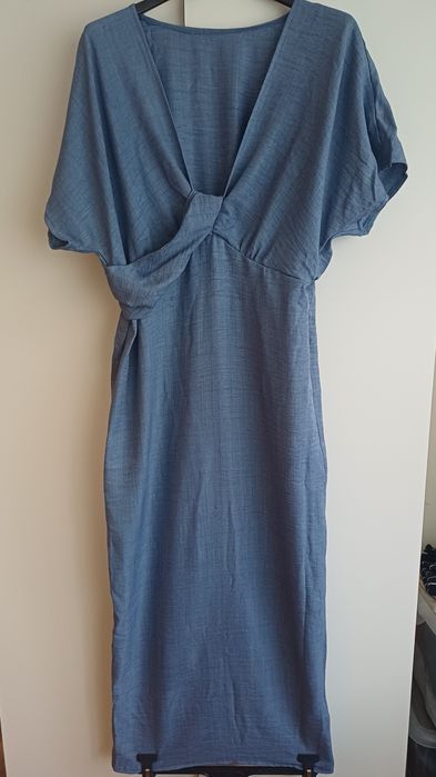 Vestido azul cinza