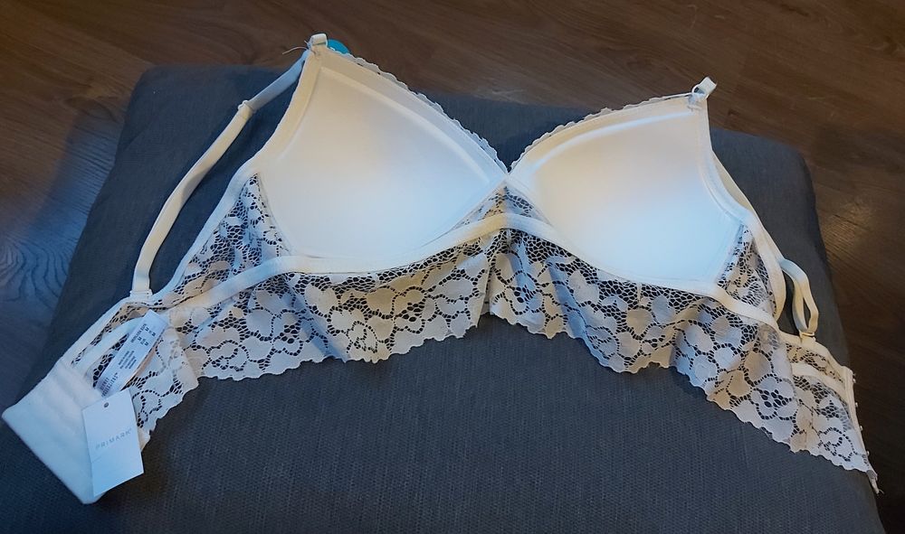 Biustonosz M, stanik z koronką szeroki pas na 5 haftek NOWY Primark
