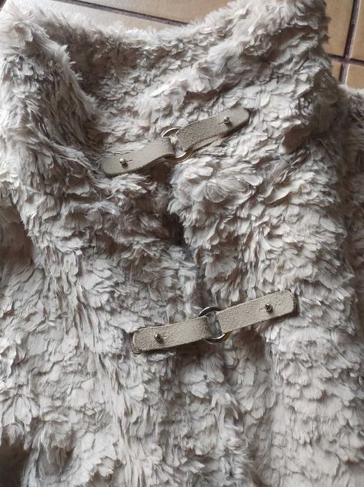 Thing maxi długie futro z naturalnych królików śmietankowy oversize