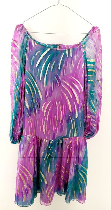 ADELE Simpson Платье женское фиолетовое голубое бирюзовое диско disco