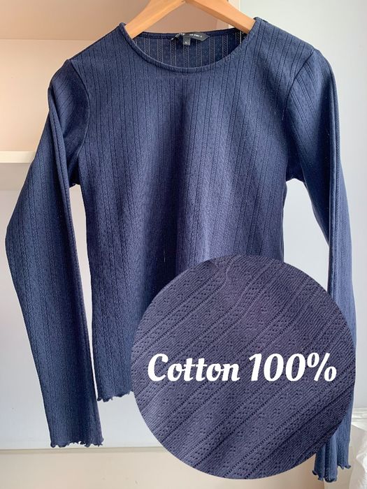 Bluzka longsleeve z długim rękawem ONLY w głębokim granatowym kolorze