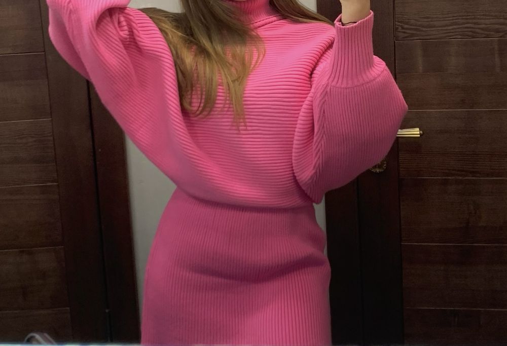 Жіночий теплий костюм Zara зі спідницею та светром