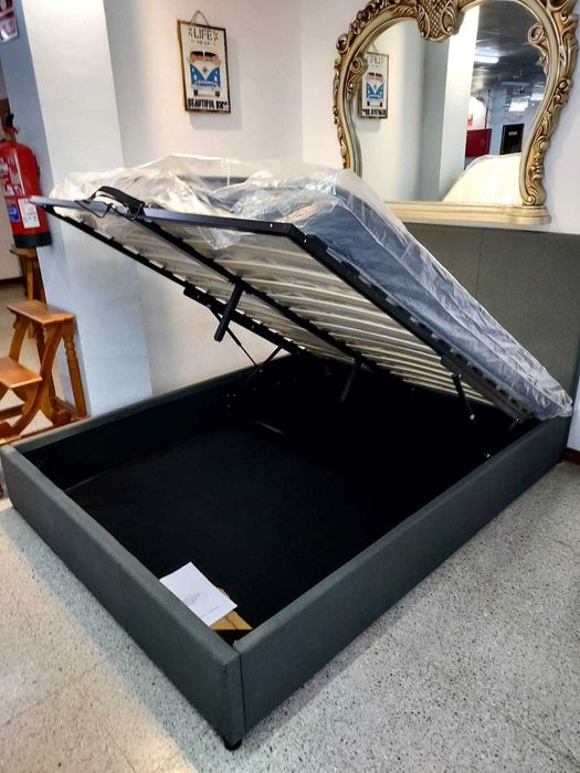 cama dobrável cinza nova