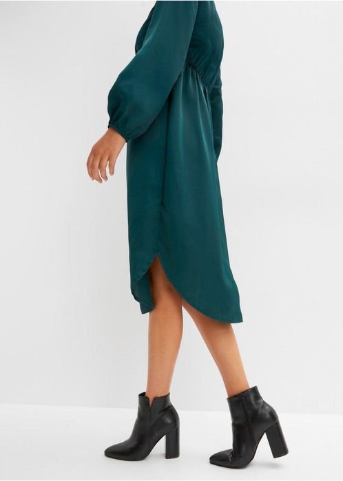 B.P.C sukienka midi satynowa zielona r.46