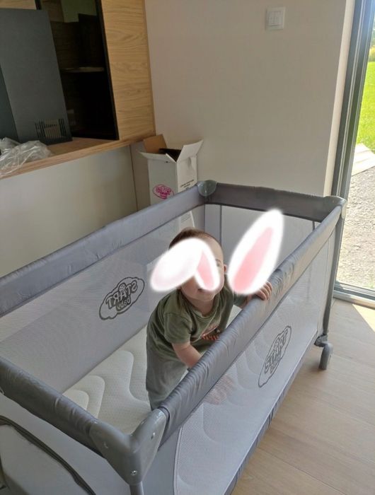 Łóżeczko Turystyczne Kojec Składane Materac Podróżne Siatka