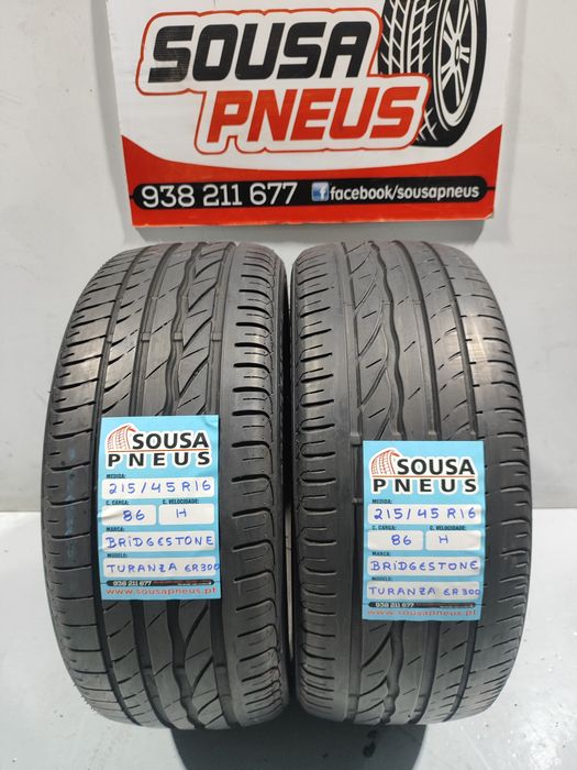 2 pneus semi novos 215-45R16 Bridgestone - Oferta dos Portes