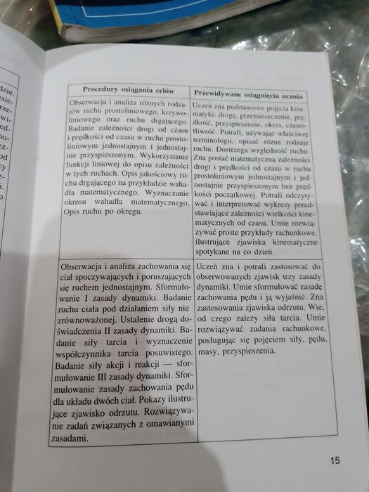 Program nauczania, egzaminy