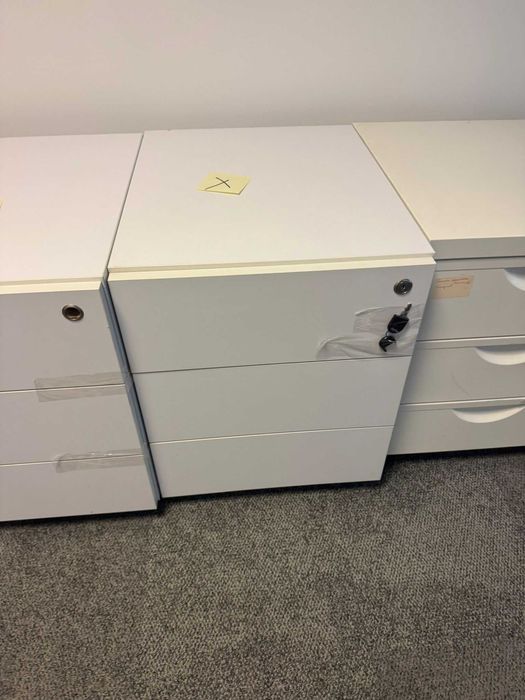 Kontenerek biały metalowy kontenerki pod biurko  biuro dom  szkóła