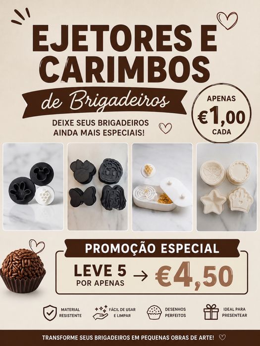Carimbos e ejetores para Brigadeiros