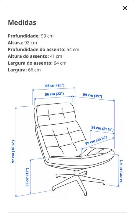 Poltrona giratória HAVBERG do IKEA