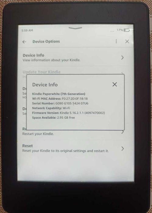 Kindle Paperwhite 3 Edycja 7 th Generacja 4GB -07U6-
