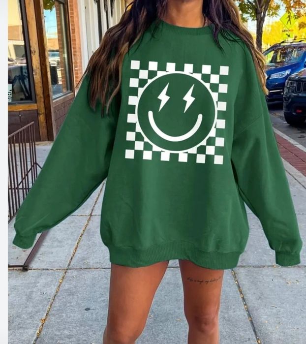 Bluza z buźką buźką szachownica oversize shein 38 M