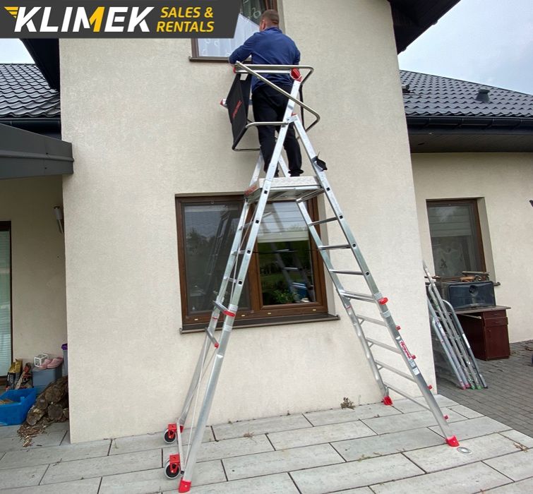 Teleskopowa Drabina Magazynowa jezdna Pls5, Podest ,Platforma