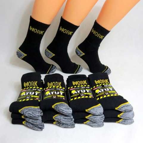 12par Skarpety robocze WORK skarpetki do pracy MOCNE BHP POLSKIE 43-46