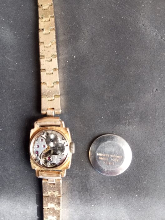 Relógio antigo mecânico senhora 17rubis Topázio Incabloc Suiço