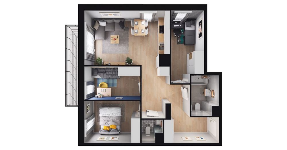 4-pokojowe mieszkanie 66m2 + balkon