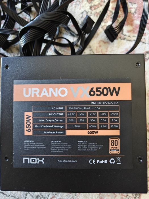 Fonte de Alimentação Nox Urano VX650W
