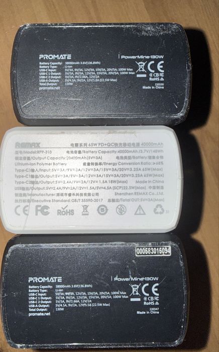 3 sztuki powerbankow