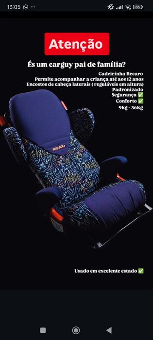 Cadeirinha Recaro Criança