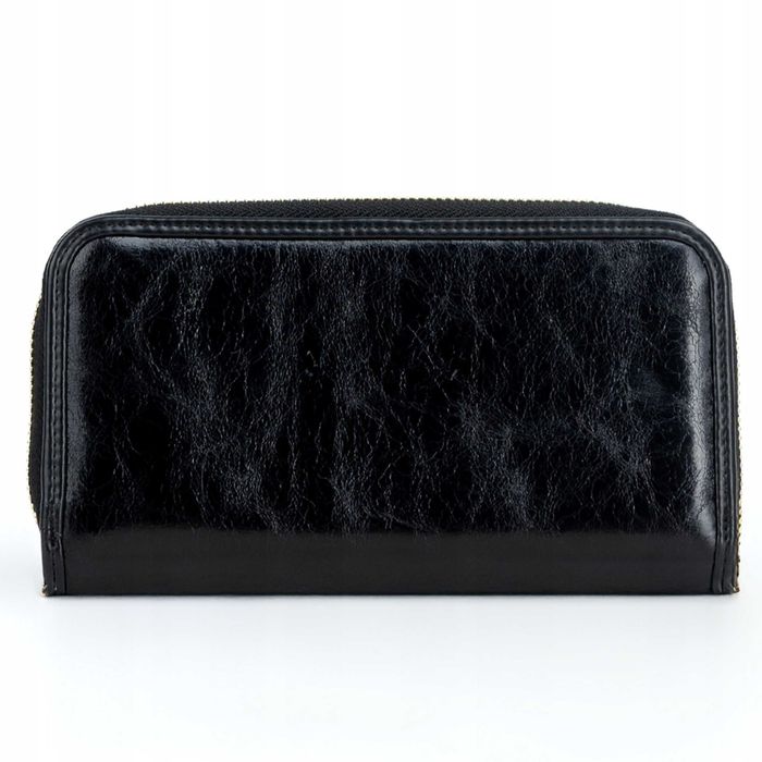 MONNARI Portfel Damski Skórzany Czarny Klasyczny Na Prezent Dokumenty