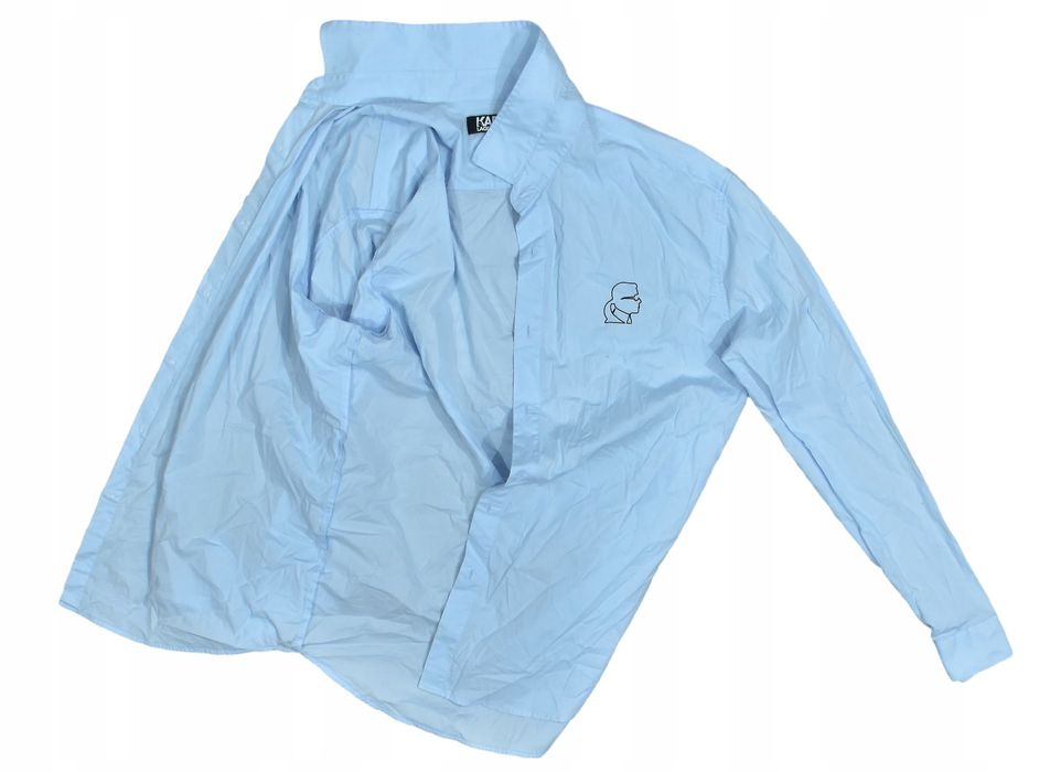 Karl Lagerfeld Jasno Niebieska Koszula Z Logo Męska M