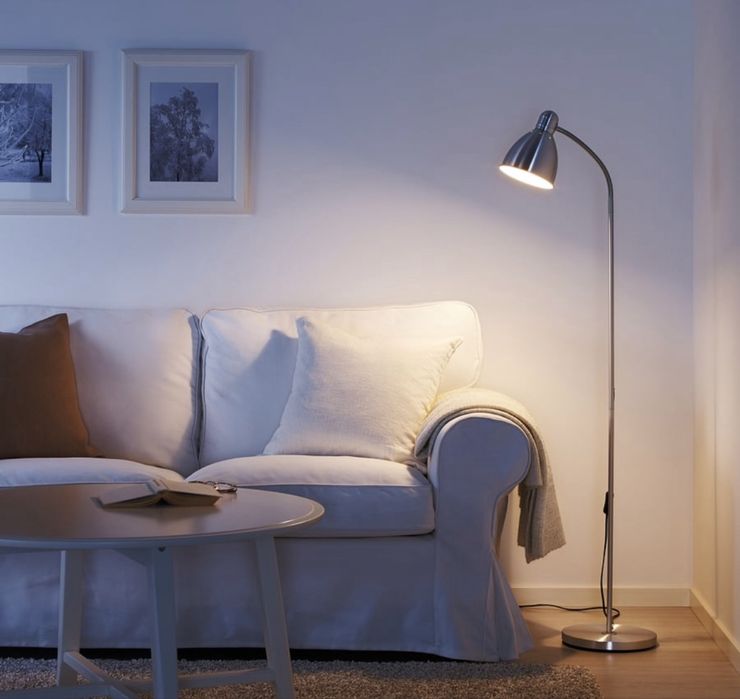 2sztuki Lampa podlogowa ikea lersta srebrna stal