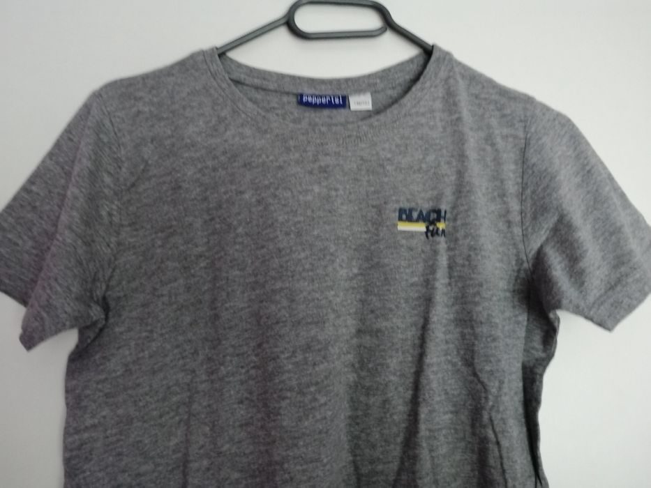 Bluzki z krótkim i długim rękawem chłopięce 146 pomarańcz szara biała